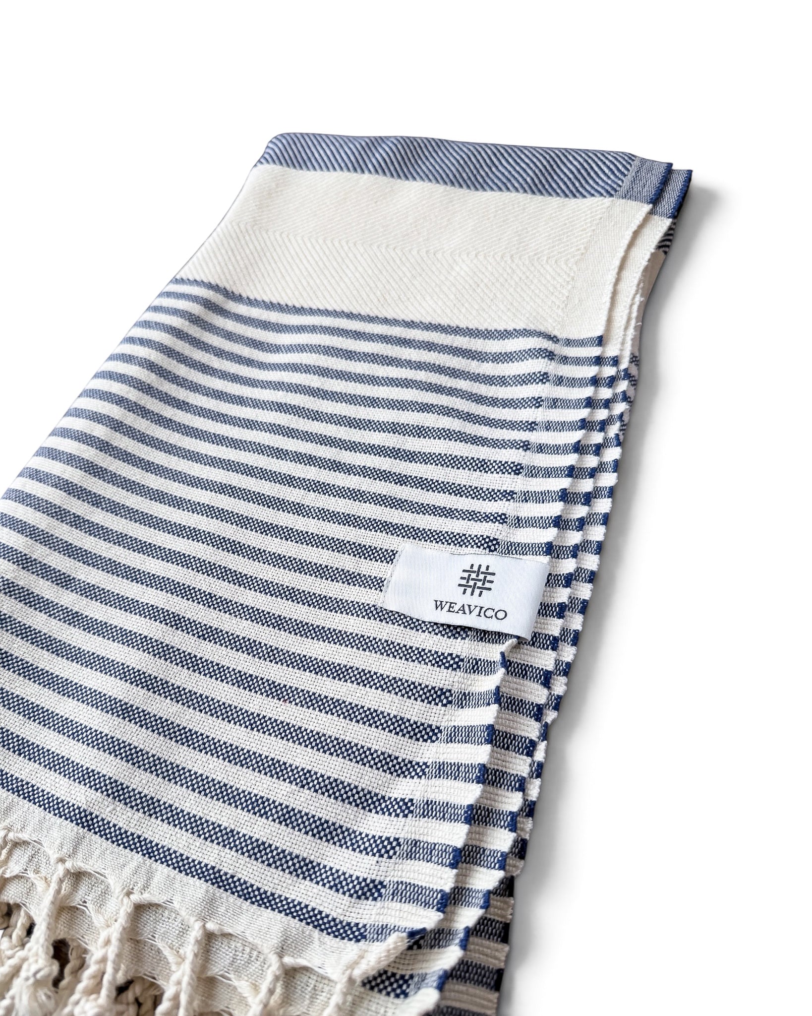 Stripe Turkish Beach Towel – 100% Cotton, Navy