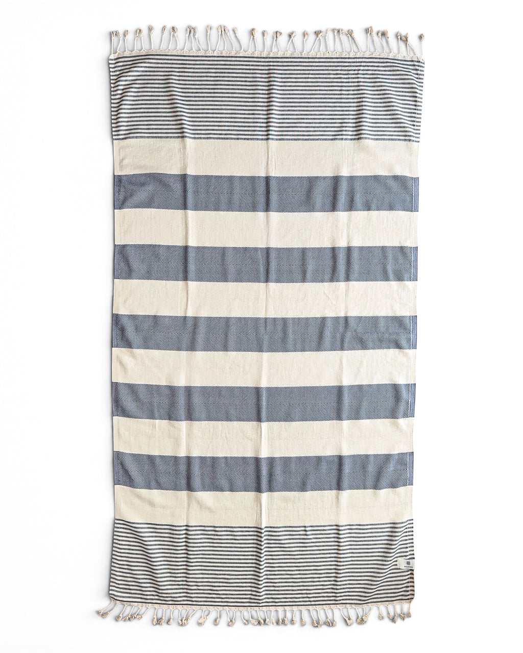 Stripe Turkish Beach Towel – 100% Cotton, Navy