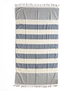 Stripe Turkish Beach Towel – 100% Cotton, Navy