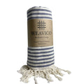 Stripe Turkish Beach Towel – 100% Cotton, Navy