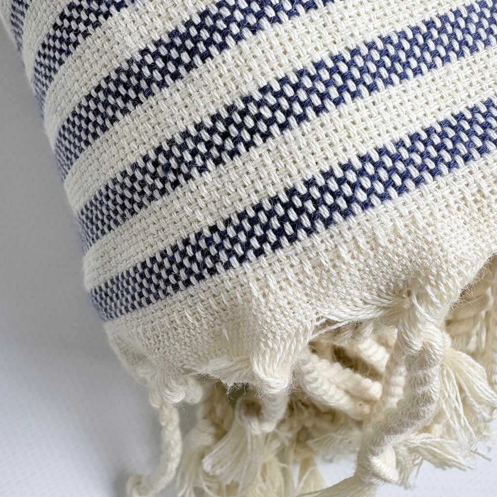 Stripe Turkish Beach Towel – 100% Cotton, Navy