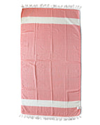 Diamond Turkish Beach Towel with Mid Border – 100% Cotton, Orange