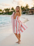 Stripe Turkish Beach Towel – 100% Cotton, Orange
