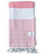 Stripe Turkish Beach Towel – 100% Cotton, Orange