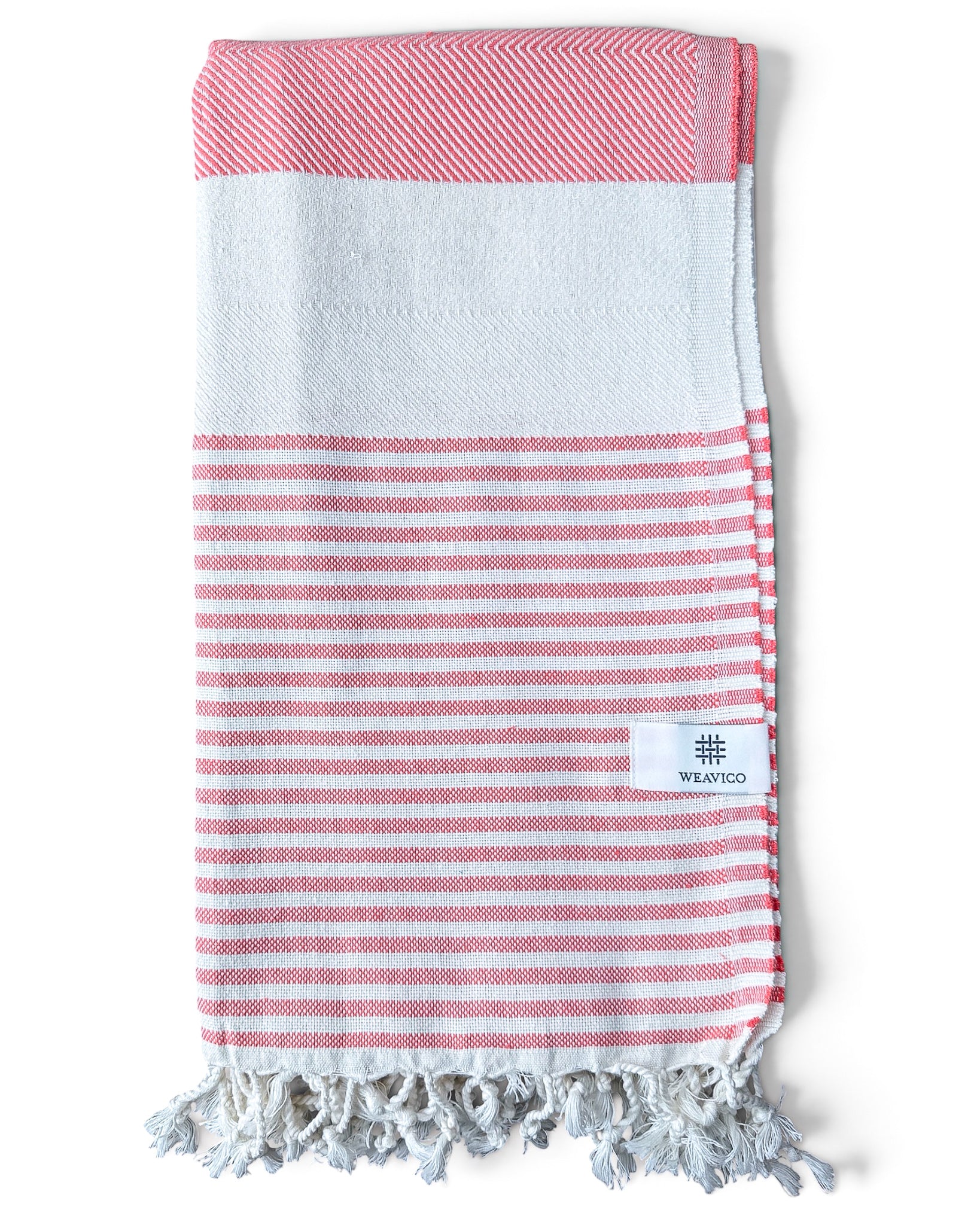 Stripe Turkish Beach Towel – 100% Cotton, Orange
