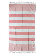 Stripe Turkish Beach Towel – 100% Cotton, Orange