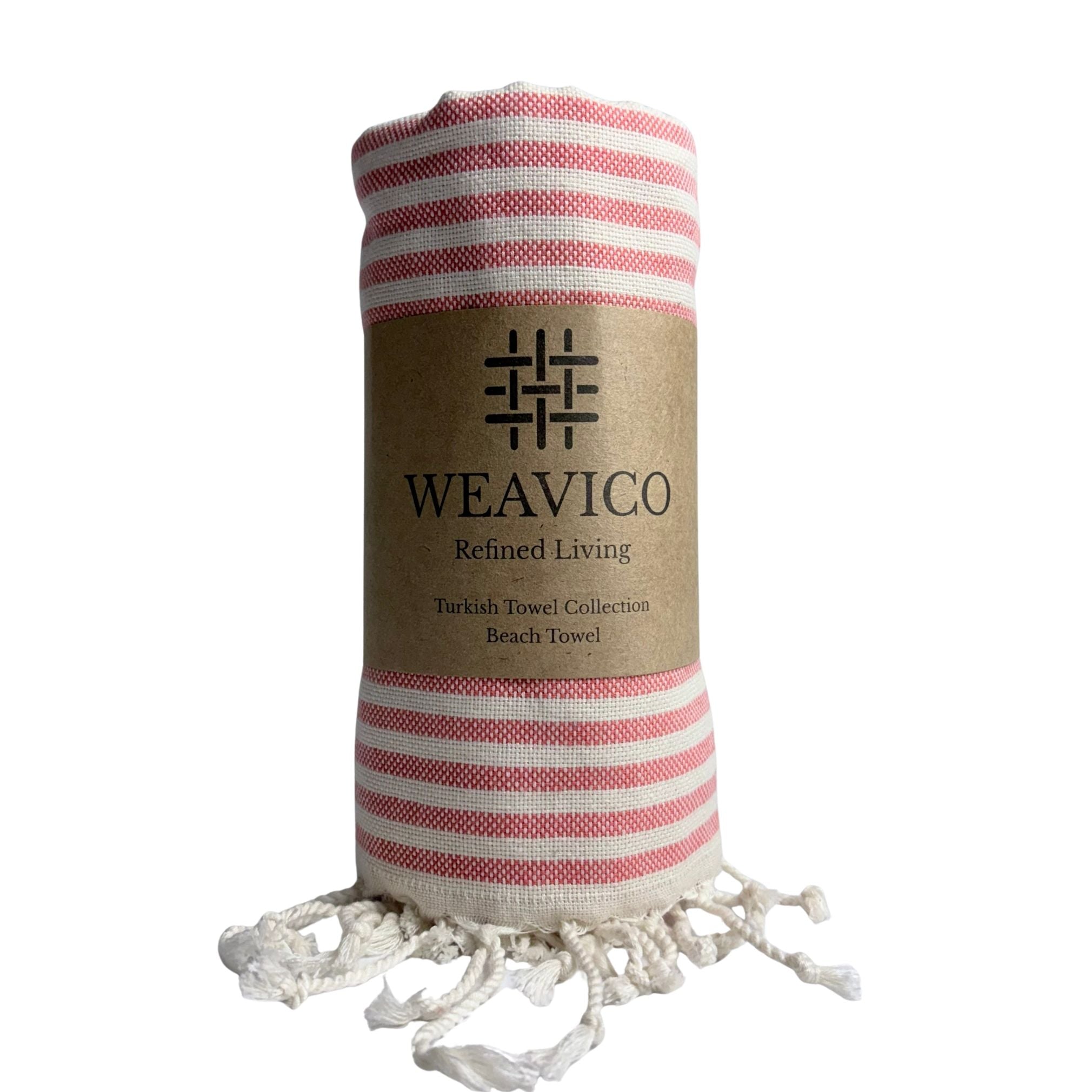 Stripe Turkish Beach Towel – 100% Cotton, Orange