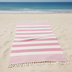Stripe Turkish Beach Towel – 100% Cotton, Fuchsia