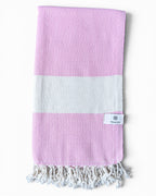 Diamond Turkish Beach Towel with Mid Border – 100% Cotton, Pink