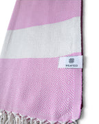 Diamond Turkish Beach Towel with Mid Border – 100% Cotton, Pink