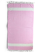 Diamond Turkish Beach Towel with Mid Border – 100% Cotton, Pink