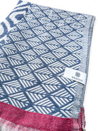 Turkish Throw Blanket – 100% Cotton, Navy-Red