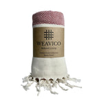 Diamond Turkish Beach Towel with End Border – 100% Cotton, Terracotta