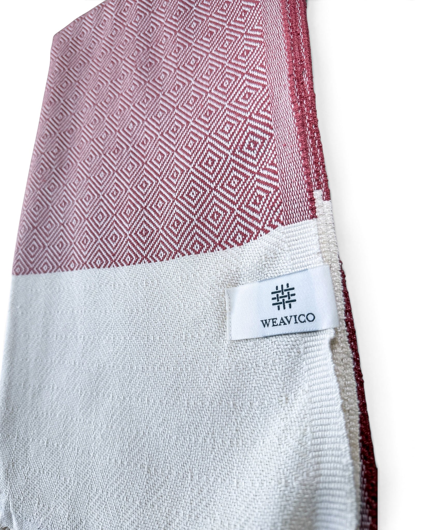 Diamond Turkish Beach Towel with End Border – 100% Cotton, Terracotta