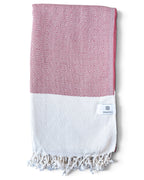 Diamond Turkish Beach Towel with End Border – 100% Cotton, Terracotta