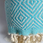 Diamond Turkish Towel with Mid Border – 100% Cotton, Turquoise