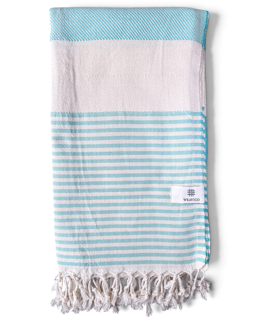 Stripe Turkish Beach Towel – 100% Cotton, Turquoise