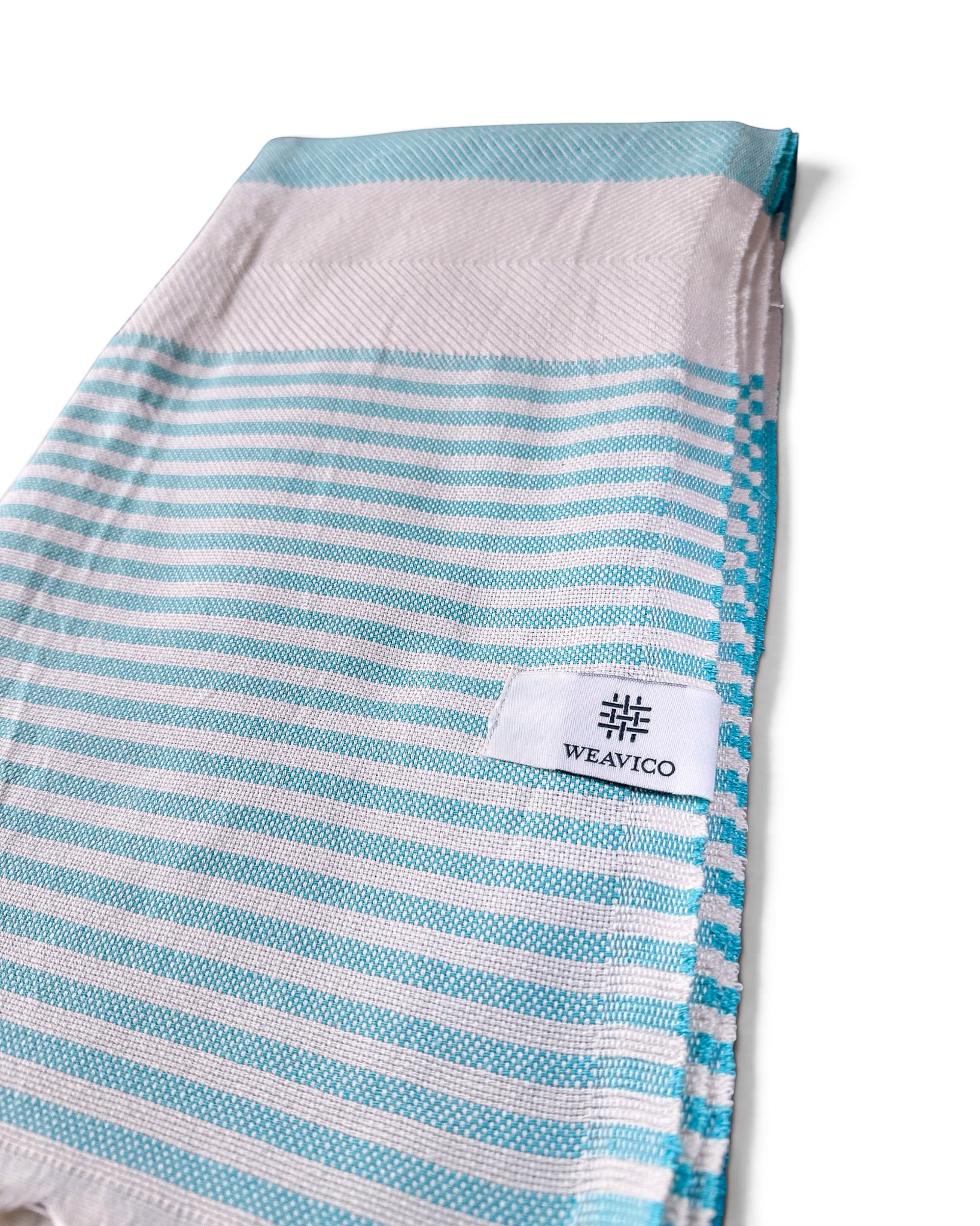 Stripe Turkish Beach Towel – 100% Cotton, Turquoise
