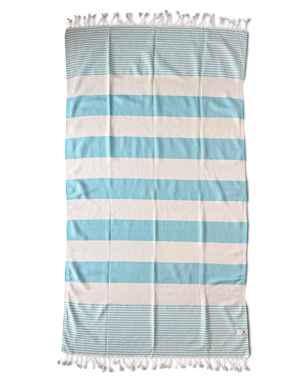 Stripe Turkish Beach Towel – 100% Cotton, Turquoise