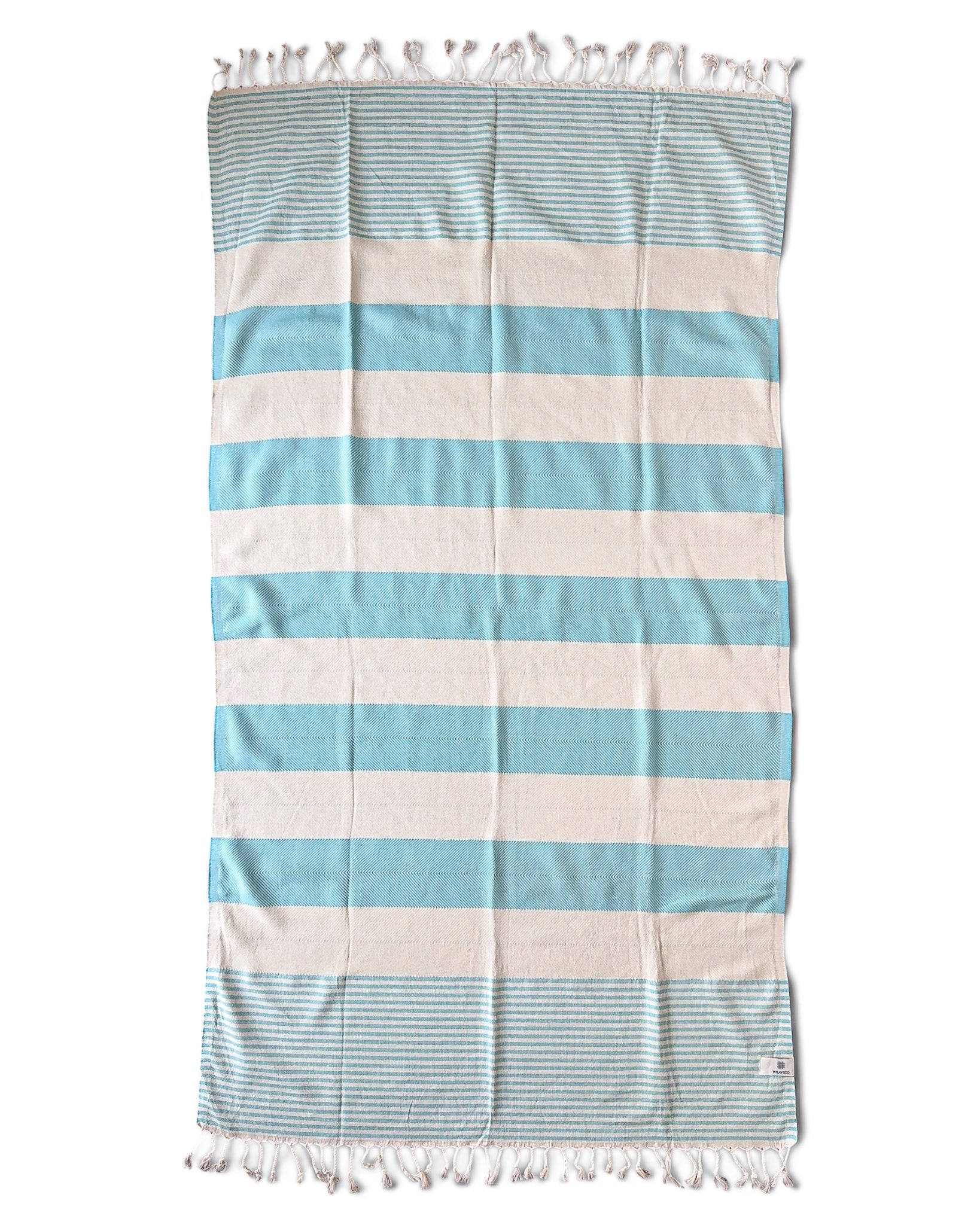 Stripe Turkish Beach Towel – 100% Cotton, Turquoise