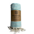 Stripe Turkish Beach Towel – 100% Cotton, Turquoise